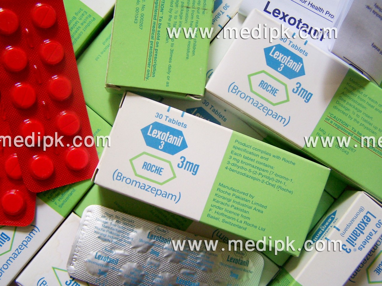Lexotanil (Bromazepam) 3mg by Roche Pharmaceuticals / Strip